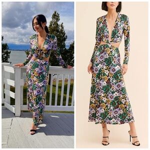 AFRM Assi Cut Out Maxi Dress Floral Size Medium